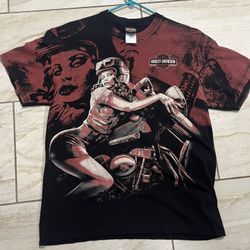 Harley Davidson Graphic T Shirt All Over Print  