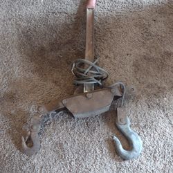 Vintage Buffalo Brand Come Along Pulley Chain Hoist