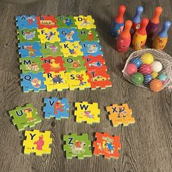ABC puzzle floor mat & bawling set for toddlers kids