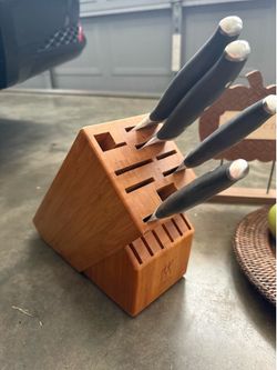 IKEA 4-Piece Knife Set with Zwilling Wood Block