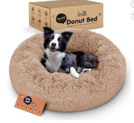Large - Carmel color Donut Dog bed