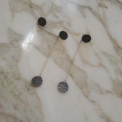 Old Silver Pendant Earrings Armenian Style Earrings New 