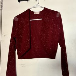 Sparkly burgundy mesh coverup 