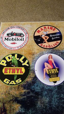 New!4- 12" metal gasoline signs (reproductions)