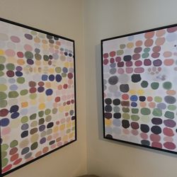 West Elm Dyers Sample Diptych Canvas Floater 24x32 (each)