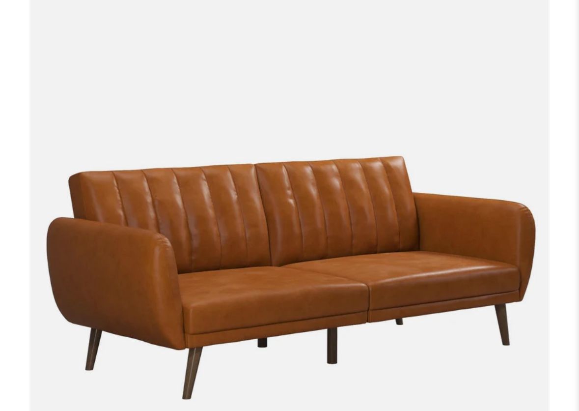 The Novogratz Brittany Faux Leather Futon Sofa Bed