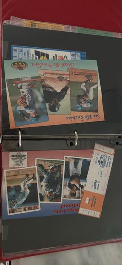 Binder of sports memorabilia