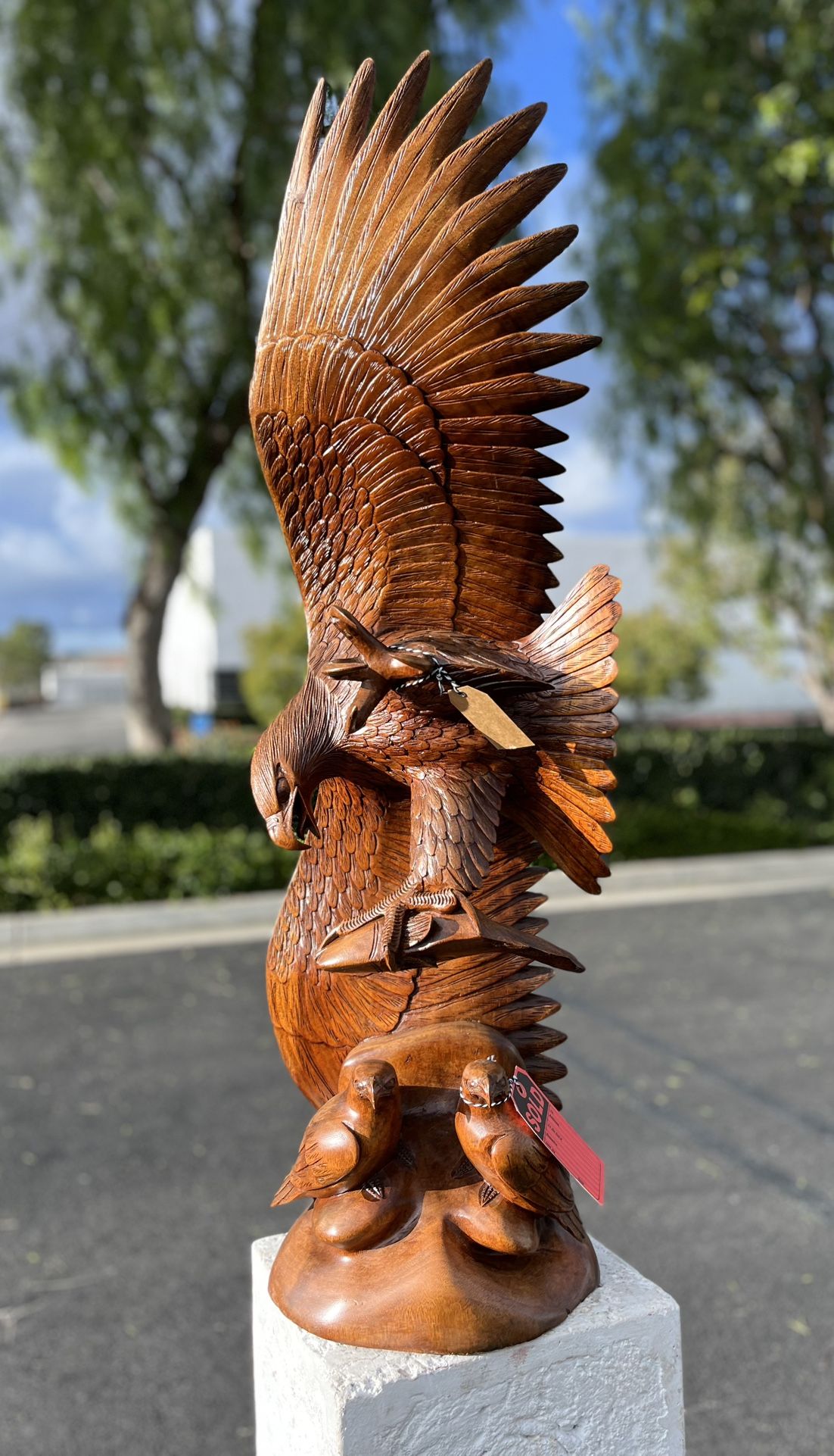 Hand Carved Wooden Eagle 🦅 Sculpture