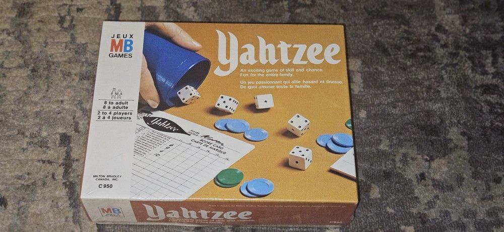 Yahtzee Game C950 Vintage (1978) Made In Canada Milton Bradley Brand New Sealed!