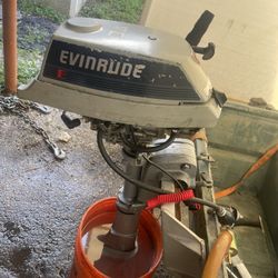 1985 4hp Evinrude Outboard Tiller Boat Motor 