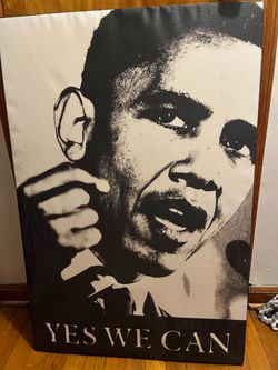PRESIDENT OBAMA YES WE CAN CANVAS POSTER