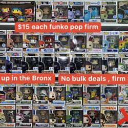 Funko Pops 15 Each Firm Local Pick Up 
