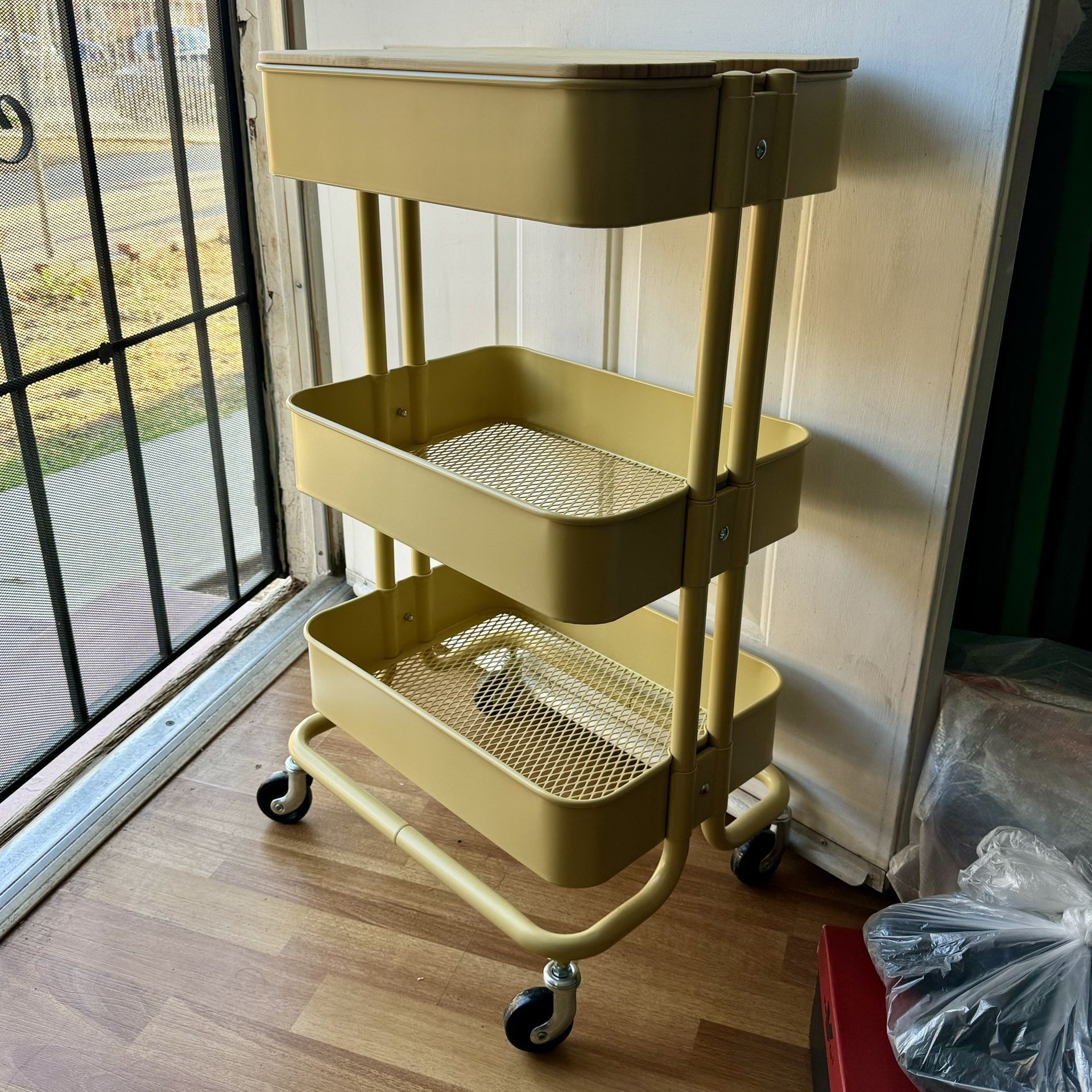 IKEA Utility cart with Lid, yellow