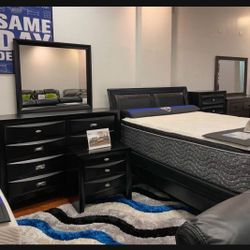 *Summer Closeout Sale!!!*---Stellar Emily Black Bedroom Sets---From $749!!!---Delivery And Financing🤠