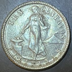 1944-D Filipino 10 Centavo - .750 Silver - 1