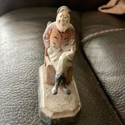 Collectible Hand carved Sailor In Rocking Chair