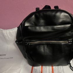 Mominside Black Leather Diaper Bag
