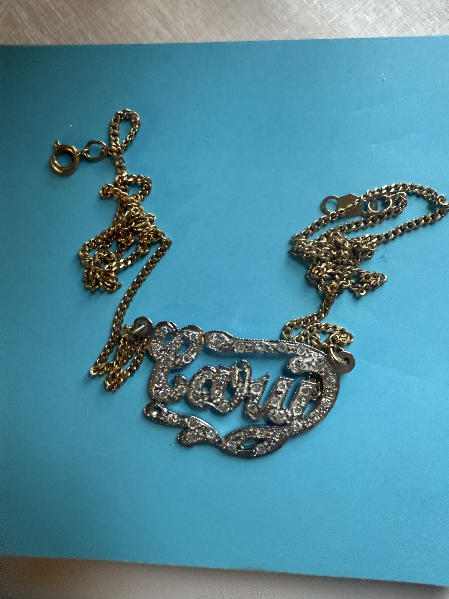 Woman Name cary, Gold Diamonds Necklace