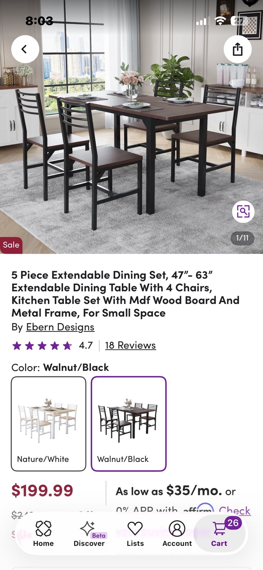 New Boxed Extendable Table $130