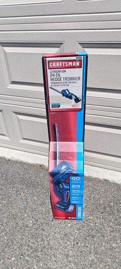 New. Vintage Craftsman 40V MAX hedge trimmer features a 24-inch blade