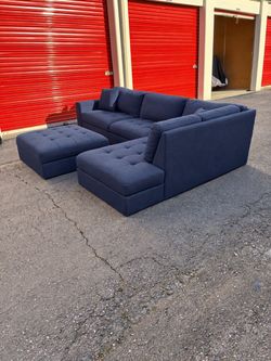 Navy Blue Sectional Sofa with Ottomans FREE DELIVERY