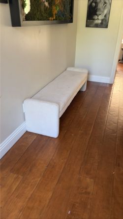 Shearling white bench