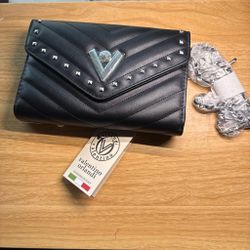 Valentino Orlandi Black Studded Clutch Bag