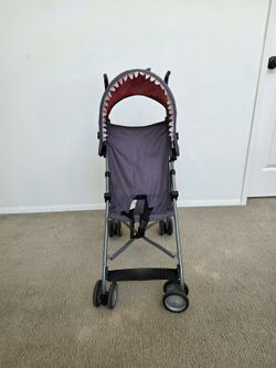 Cosco Gray/Red Shark Umbrella Stroller Single Seat w/ Canopy, Lightweight