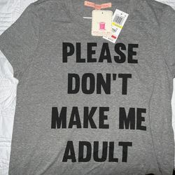 New Tags On Girls Grey T Shirt