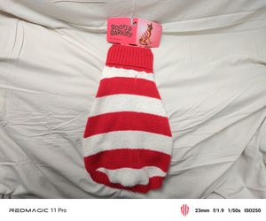 🎀☃️Turtleneck Stripes Pro Pet Clothes Dog Wool Classic Sweaters (Red &White Stripe, M)☃️🎀