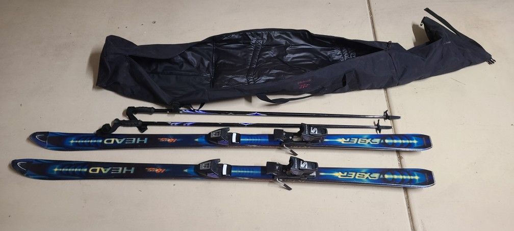 Head 170cm Skis With SALOMON QUADRAX BAG AN POLES