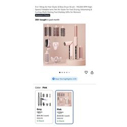 Brand new 9 in 1 Wrap Air Hair Styler & Blow Dryer Brush - 110,000 RPM High-Speed, Foldable Ionic Hot Air Styler for Fast Drying, Volumizing & Curling