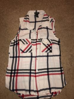 Plaid button down tank