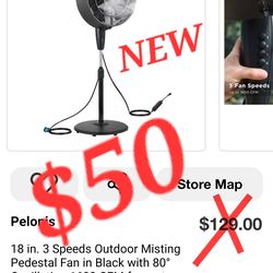 Pelonis
18 in. 3 Speeds Outdoor Misting Pedestal Fan