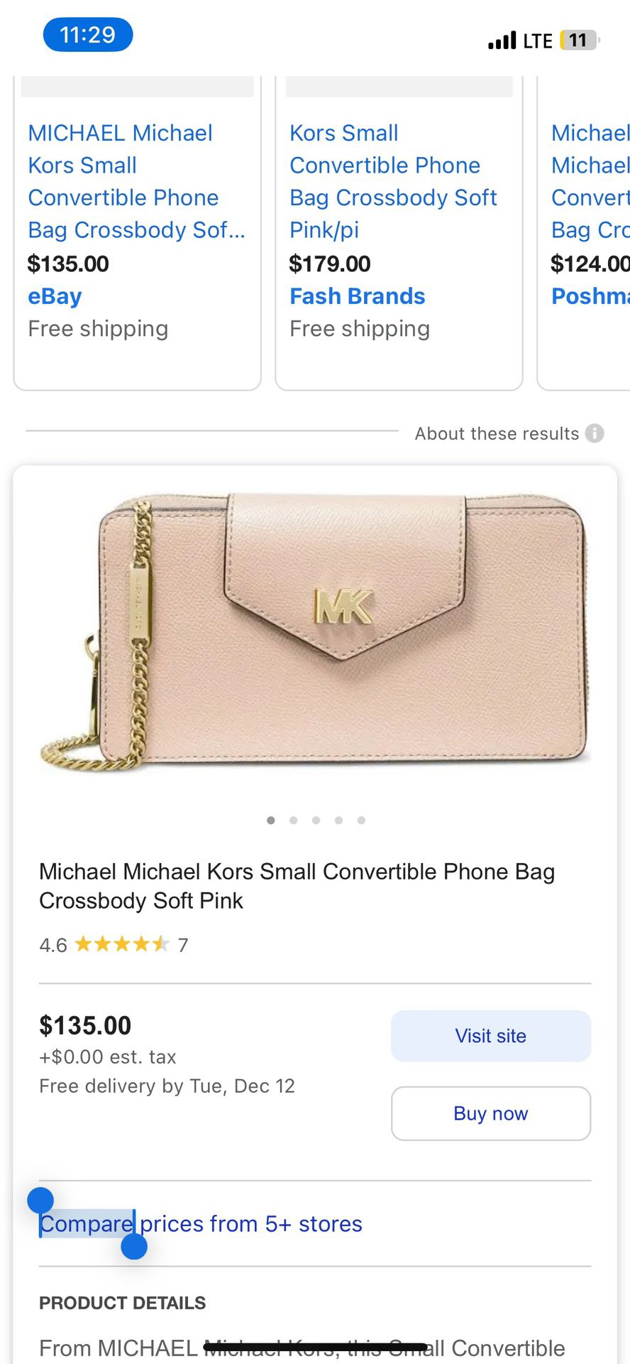 MICHAEL Michael Kors Small Convertible Phone Bag Crossbody