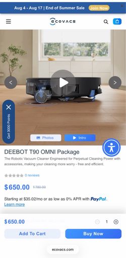 BRAND NEW-UNOPEN DEEBOT T90 OMNI Package