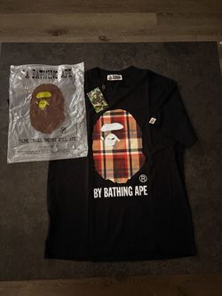 A Bathing Ape BAPE Plaid Ape Head T-Shirt