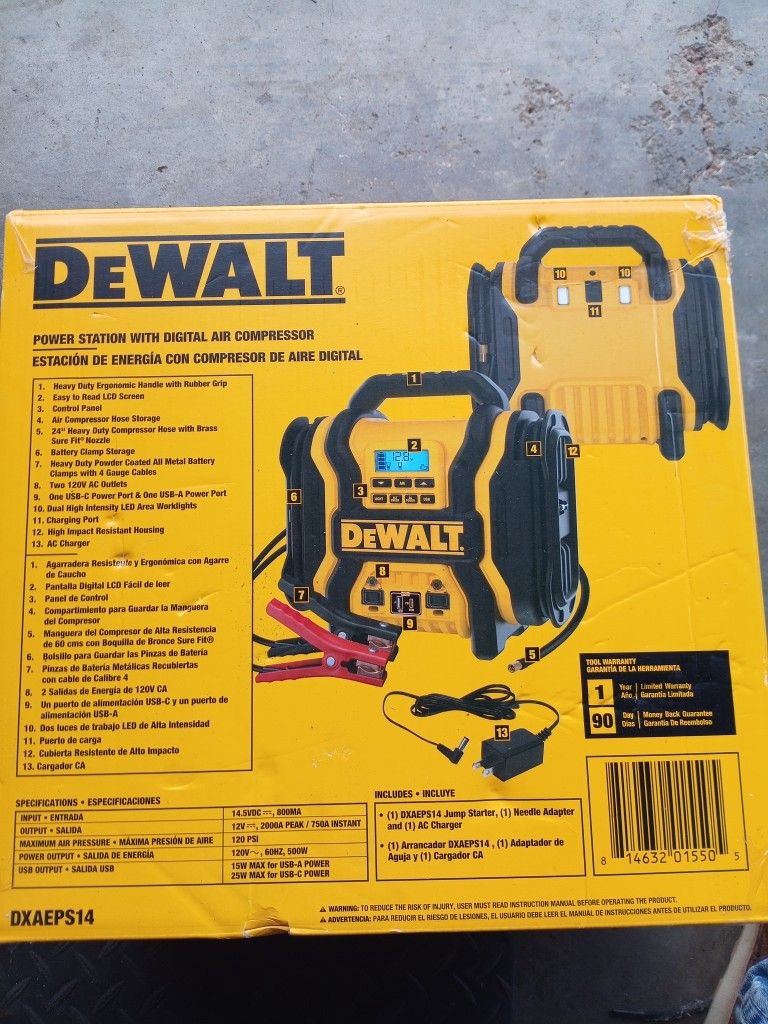 DeWalt Jumper/Digital Air Compressor/Power Inverter