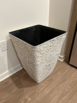 White Square Stone look Planter