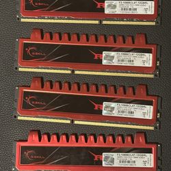 4 G.Skill Ripjaws 4GB 240-Pin DDR3 1333 (PC3-10666) Desktop (F3-10666CL9S-4GBRL)