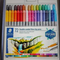 STAEDTLER 3200 TB72 Design Journey Double-Ended Fibre-Tip Pens with Two Nibs - Narrow and Wide, Pack of 72

