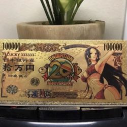 Boa Hancock "Pirate Empress" (One Piece) 24k Gold Plated Banknote