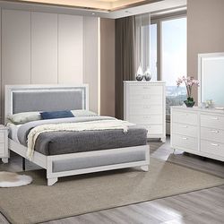 4 PC BEDROOM SET NEW IN BOX (MATTRESS AND CHEST SOLD SEPARATELY)