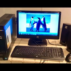 COMPUTER PC……COMPAQ CQ410F With Monitor, Keyboard, Mouse And Speakers