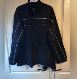 Nike Black Vintage 2000'S Nike Windbreaker Men's Size XL with White Piping