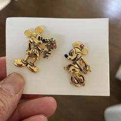 Vintage Disney Mickey & Minnie Trifari Pins