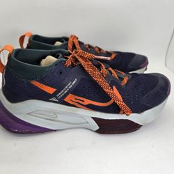 Nike ZoomX Zegama Trail Shoes Womens 5.5 Purple Ink Safety Orange Hiking Sneaker
