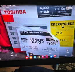 Toshiba window air conditioner 6000 btu/h
