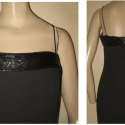 New Black Cocktails Dress With Sequence Shawl, Size 12 Petite