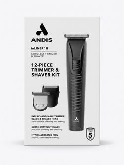 NEW Andis inLINER II Cordless Trimmer & Shaver 12-Piece Grooming Kit